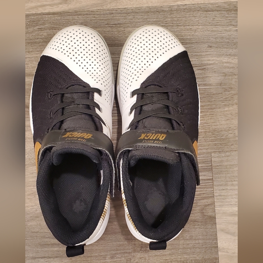 Nike Black, White & Gold High-Top Basketball Shoes